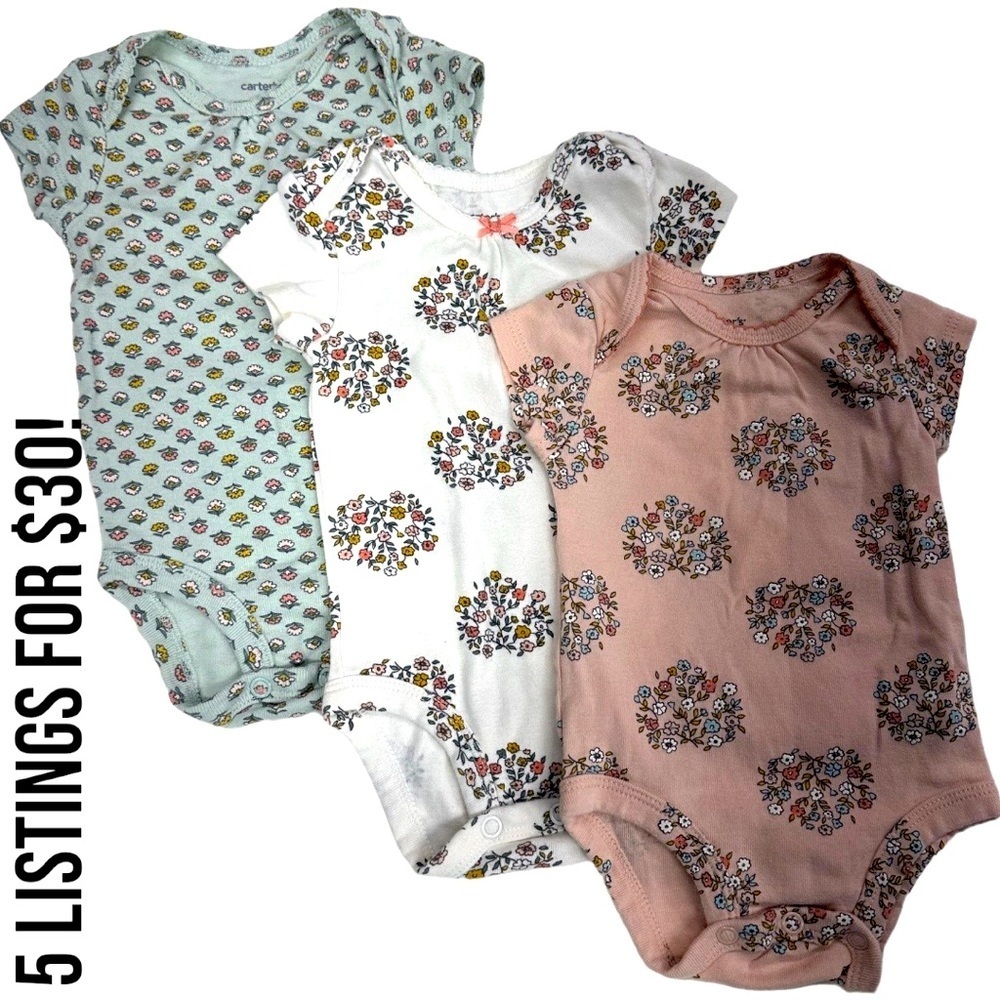 Carter’s 3 Month Baby Girl Boho Bodysuit Bundle
